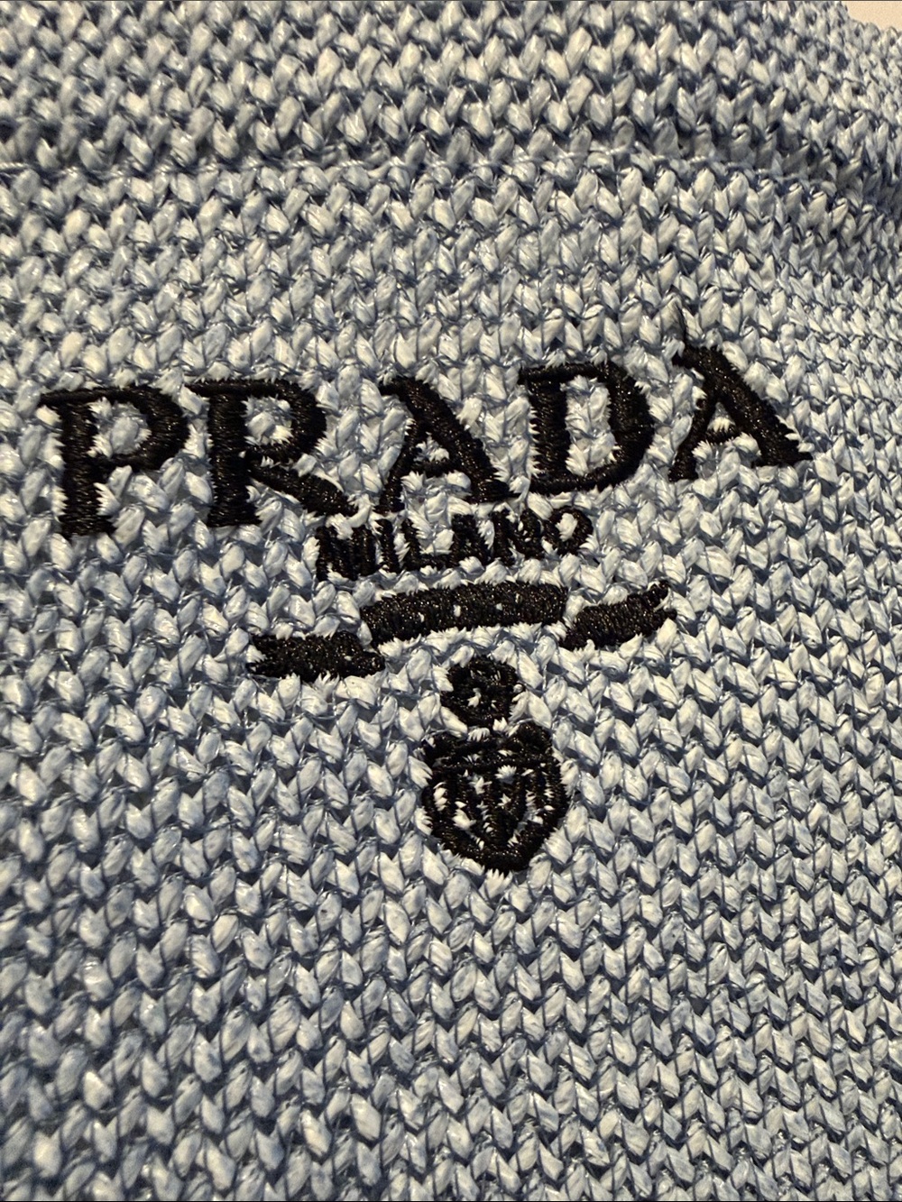 Prada Light Small Blue Raffia Tote - GWP from L’Homme L’eau - Picture 2 of 8